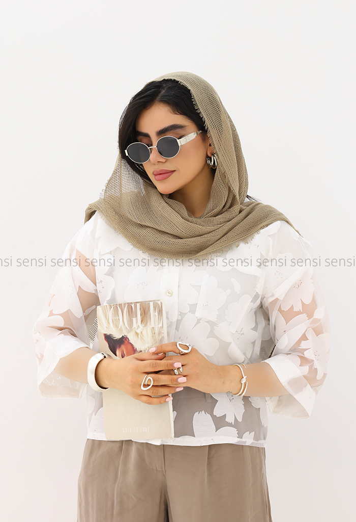 شومیز شیشه ای گلدار کد1006086